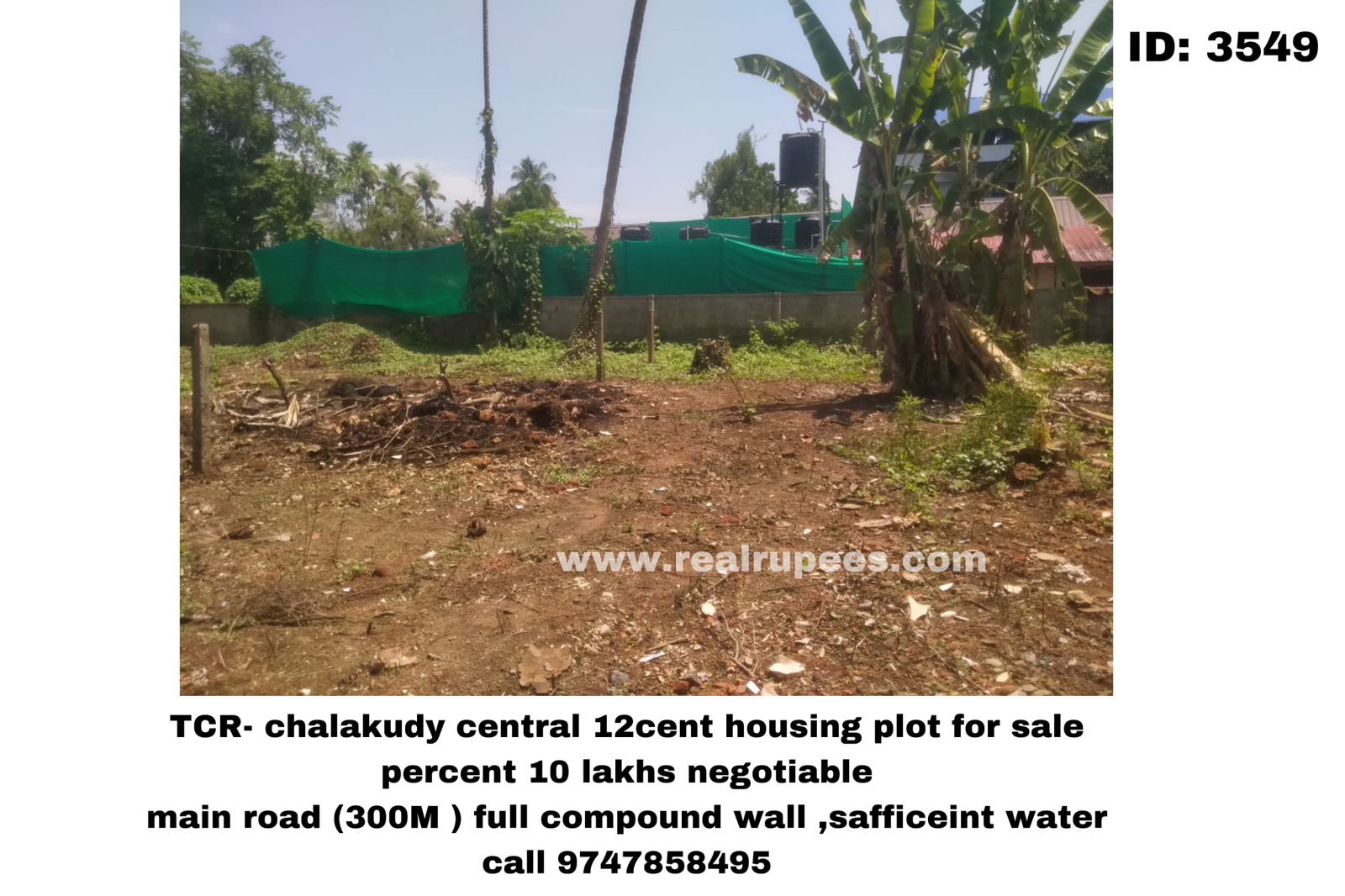 TCR- chalakudy central 12cent housing plot for sale 