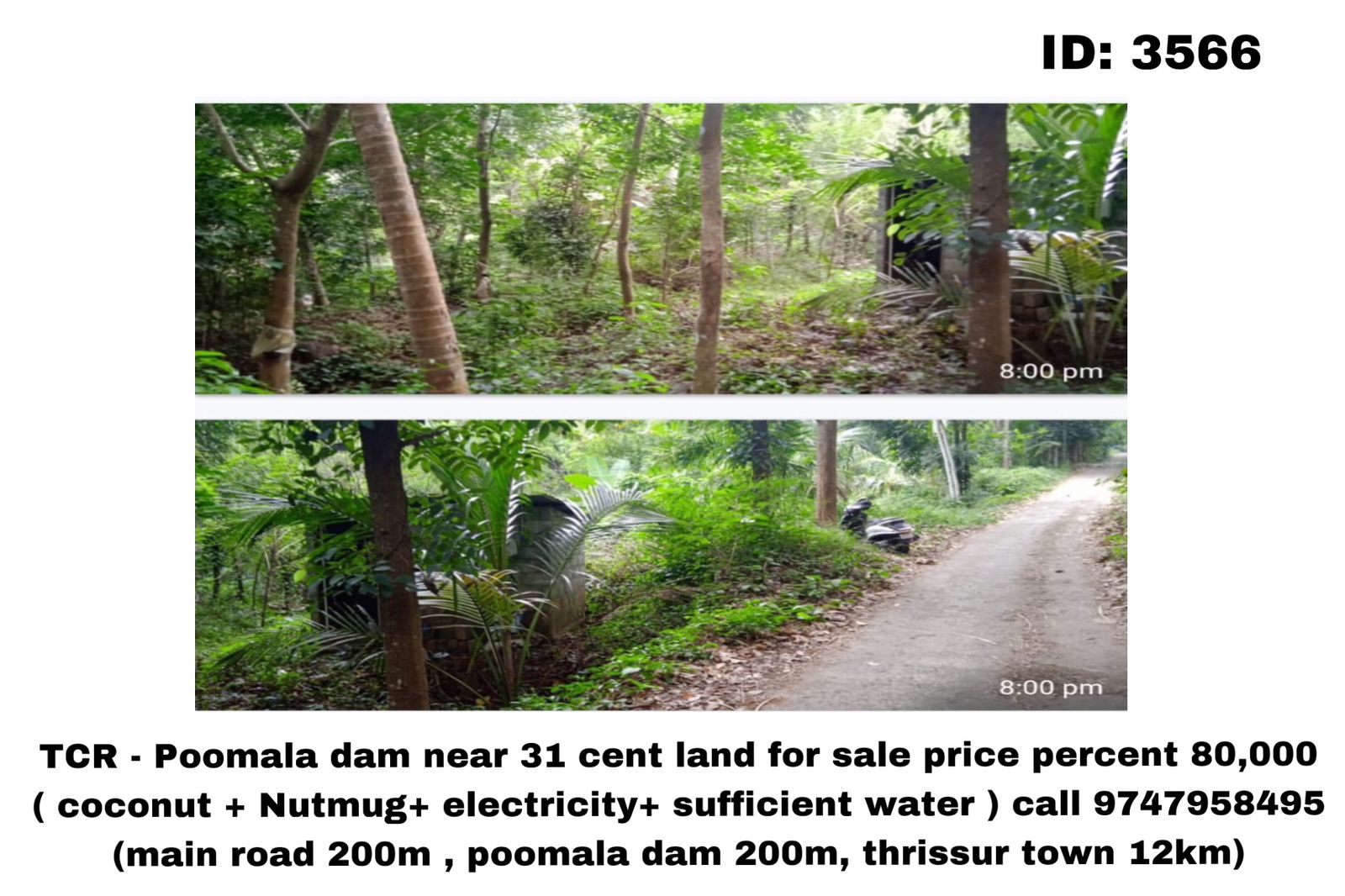 TCR - Poomala dam near 31 cent land for sale 